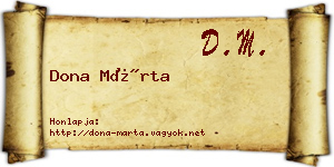 Dona Márta névjegykártya